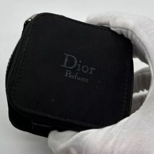 Dior Parfums Beauty Travel Case Makeup Bag/Pouch Shiny Black with Embossed Mini